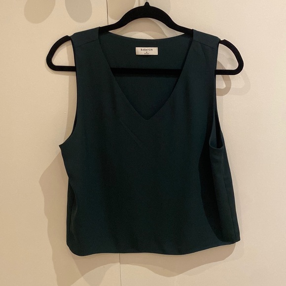 Babaton Forest Green V-Neck Tank Top Blouse - Picture 1 of 5